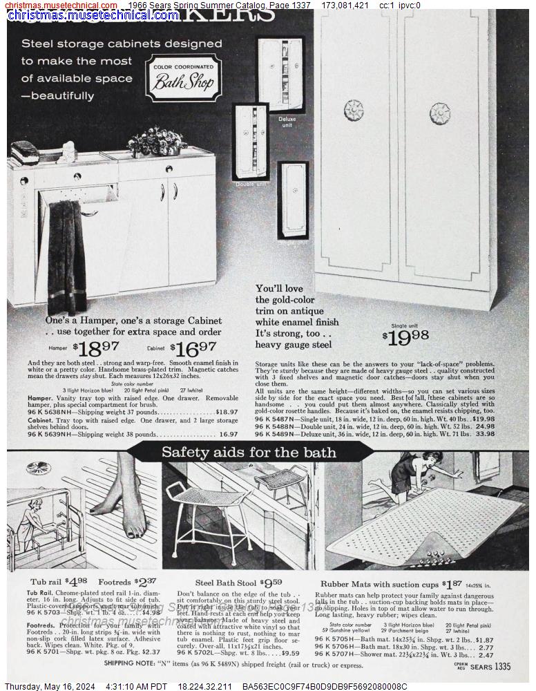 1966 Sears Spring Summer Catalog, Page 1337