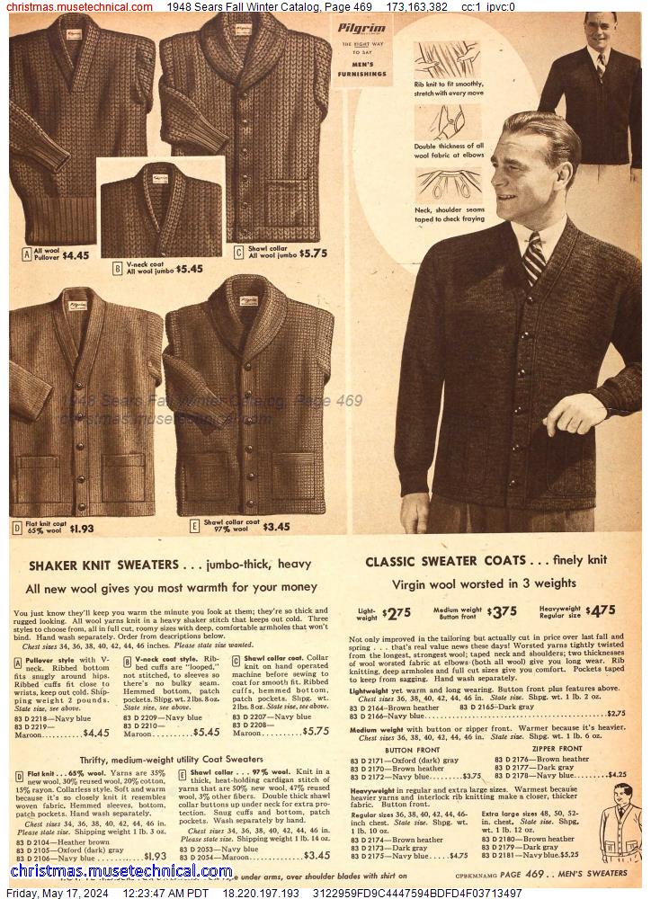 1948 Sears Fall Winter Catalog, Page 469