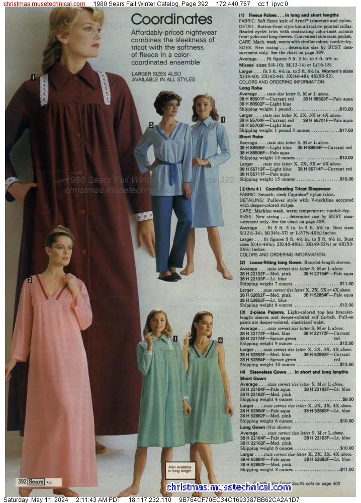 1980 Sears Fall Winter Catalog, Page 392