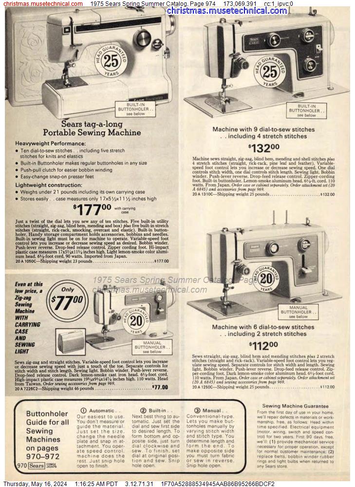 1975 Sears Spring Summer Catalog, Page 974