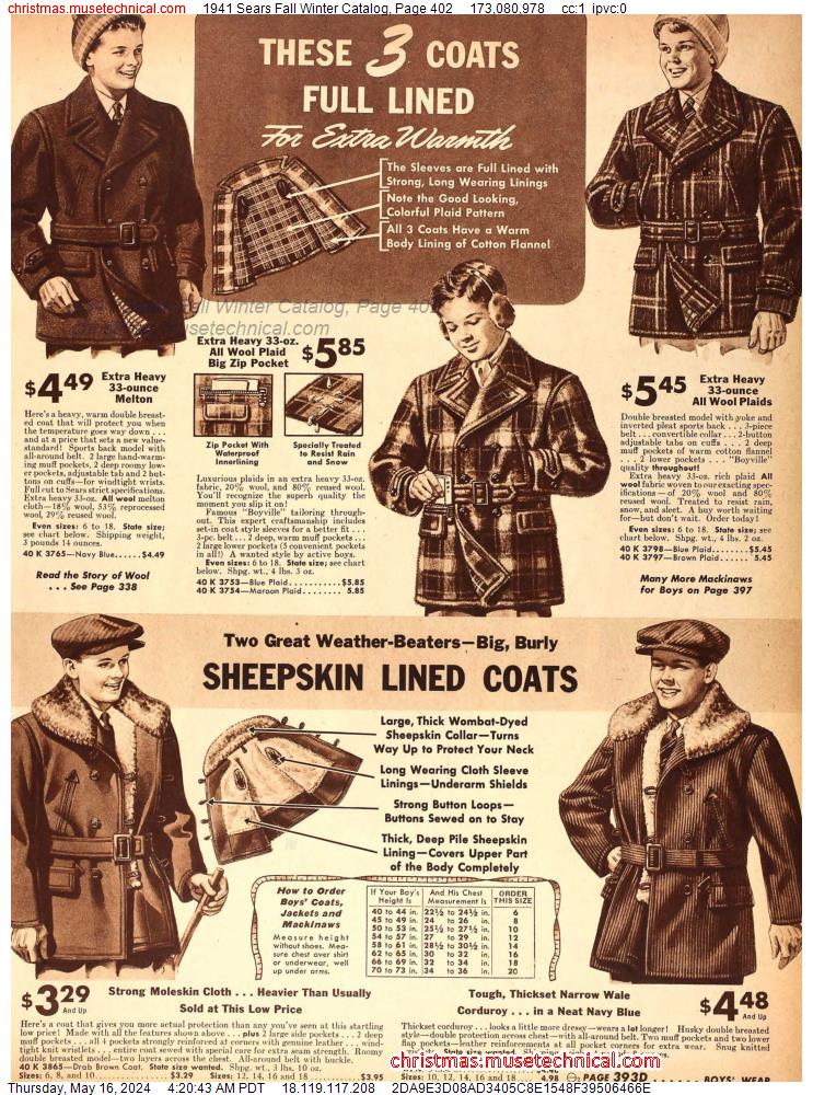 1941 Sears Fall Winter Catalog, Page 402