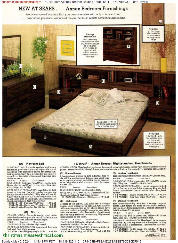 1978 Sears Spring Summer Catalog, Page 1231