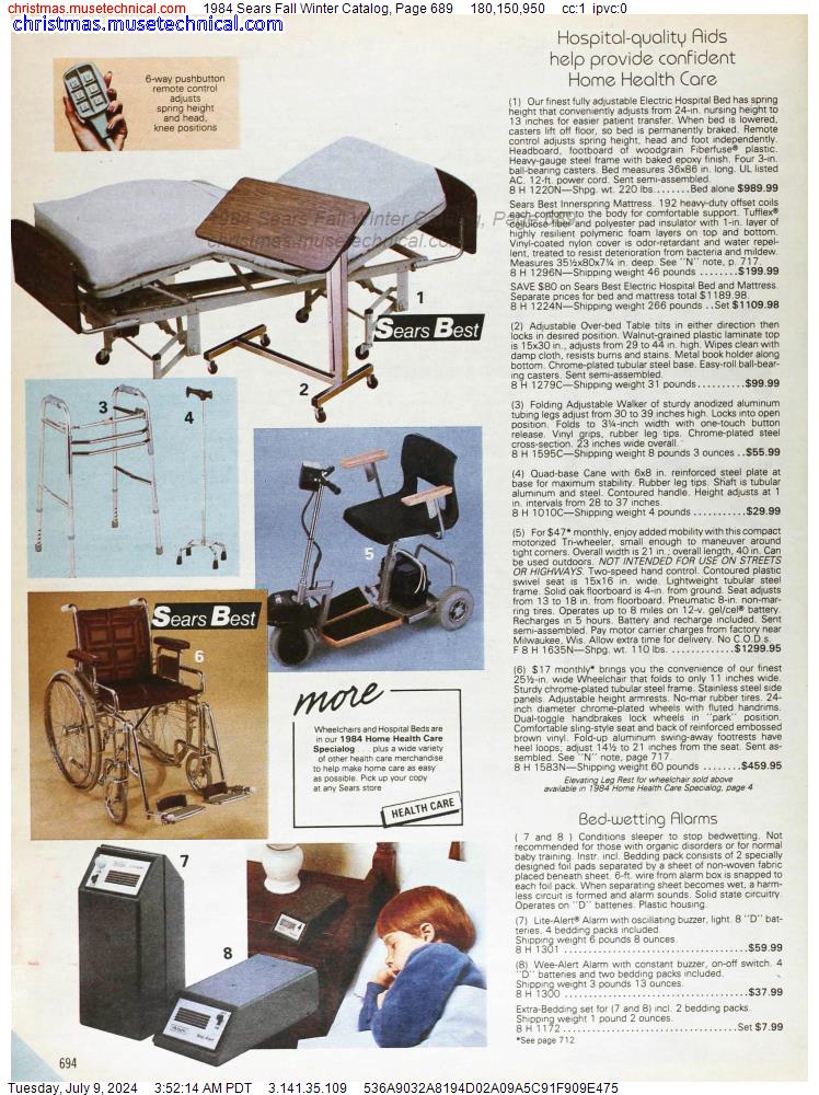 1984 Sears Fall Winter Catalog, Page 689