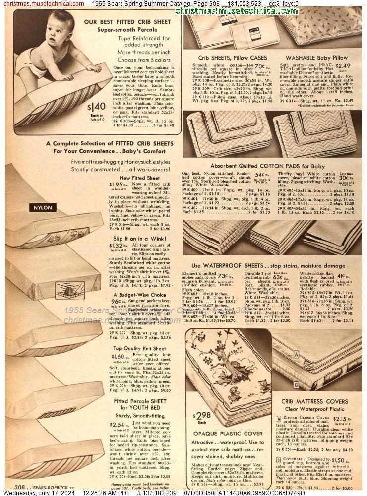 1955 Sears Spring Summer Catalog, Page 308