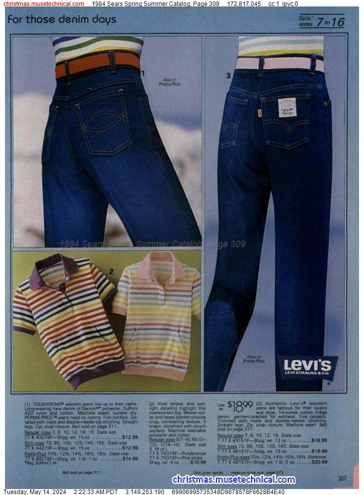 1984 Sears Spring Summer Catalog, Page 309