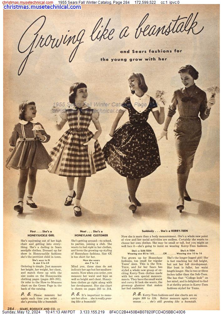 1955 Sears Fall Winter Catalog, Page 284
