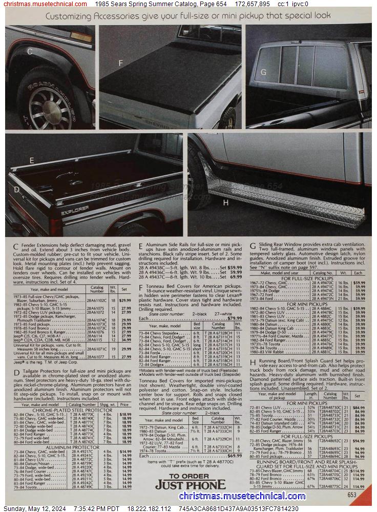 1985 Sears Spring Summer Catalog, Page 654