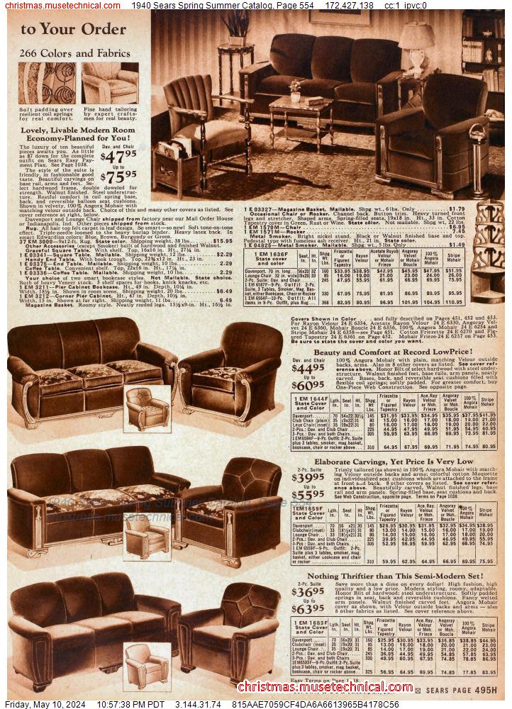 1940 Sears Spring Summer Catalog, Page 554