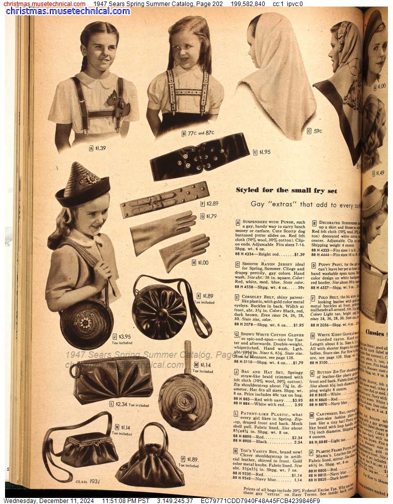 1947 Sears Spring Summer Catalog, Page 202