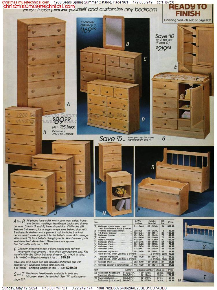 1988 Sears Spring Summer Catalog, Page 961