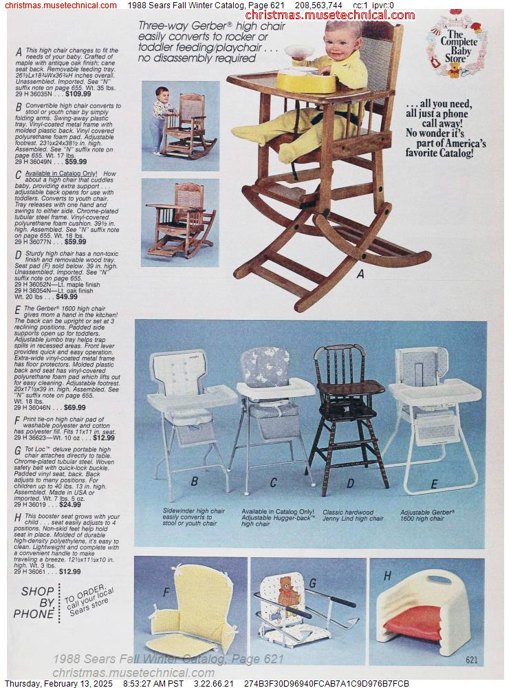 1988 Sears Fall Winter Catalog, Page 621