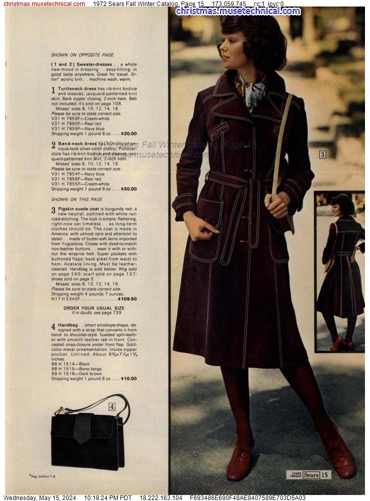 1972 Sears Fall Winter Catalog, Page 15