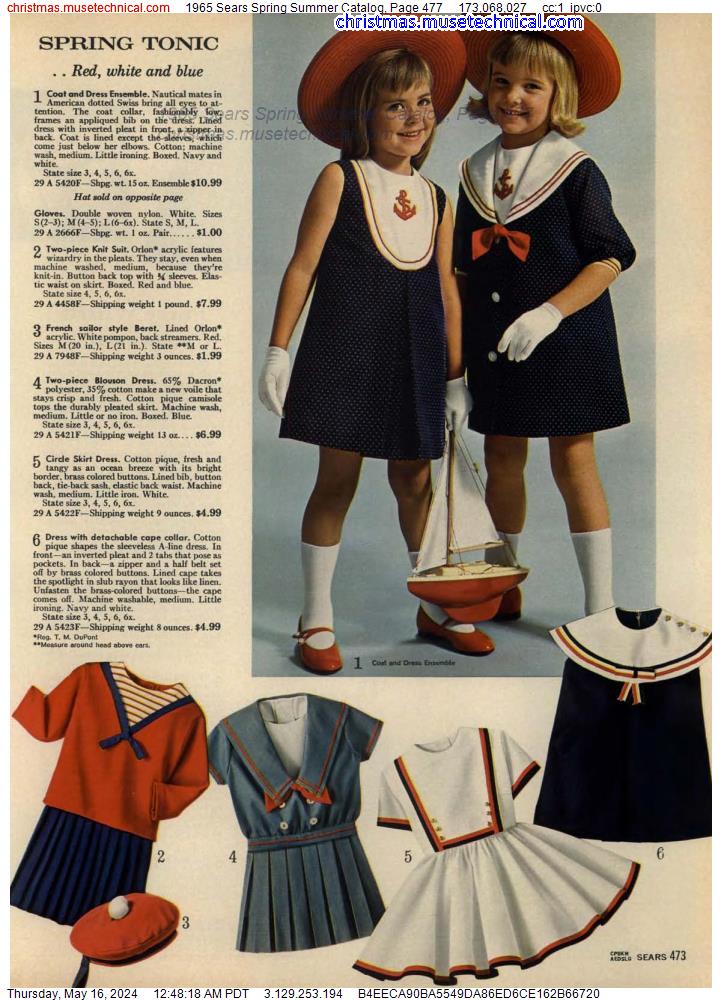 1965 Sears Spring Summer Catalog, Page 477