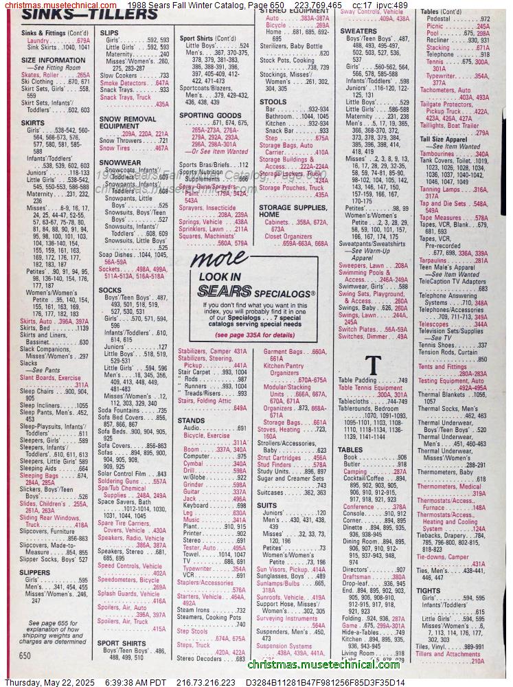 1988 Sears Fall Winter Catalog, Page 650