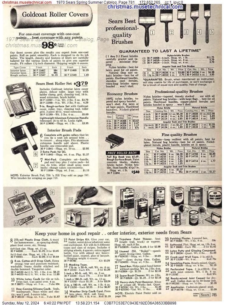 1970 Sears Spring Summer Catalog, Page 781