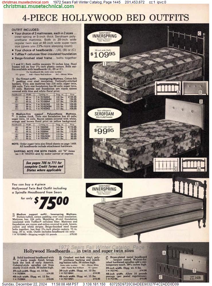 1972 Sears Fall Winter Catalog, Page 1445