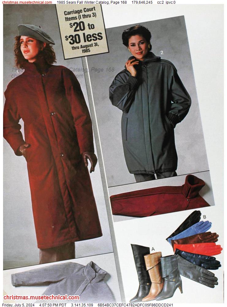 1985 Sears Fall Winter Catalog, Page 168