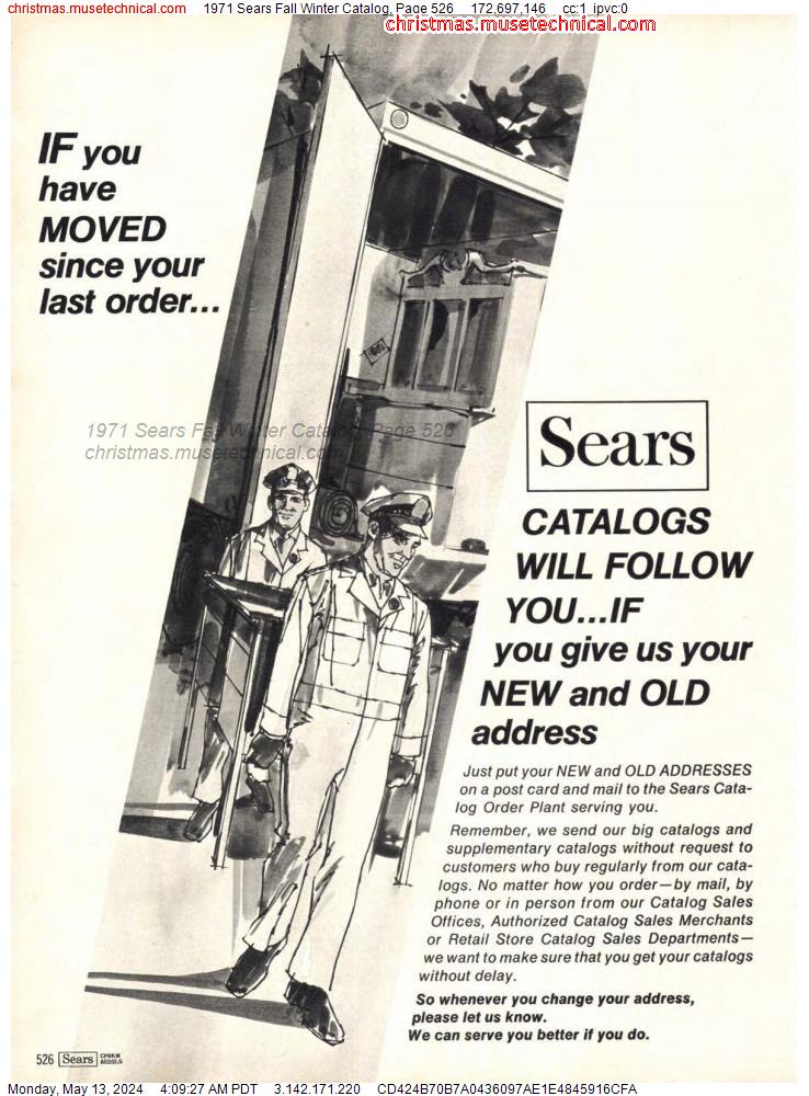 1971 Sears Fall Winter Catalog, Page 526