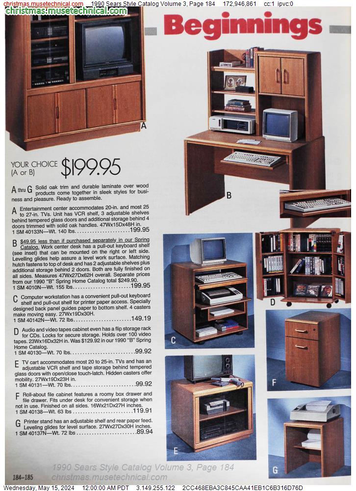 1990 Sears Style Catalog Volume 3, Page 184