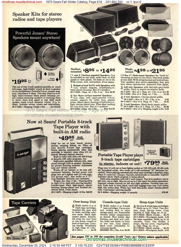 1970 Sears Fall Winter Catalog, Page 818