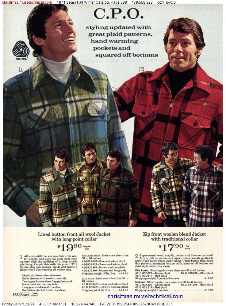 1971 Sears Fall Winter Catalog, Page 688