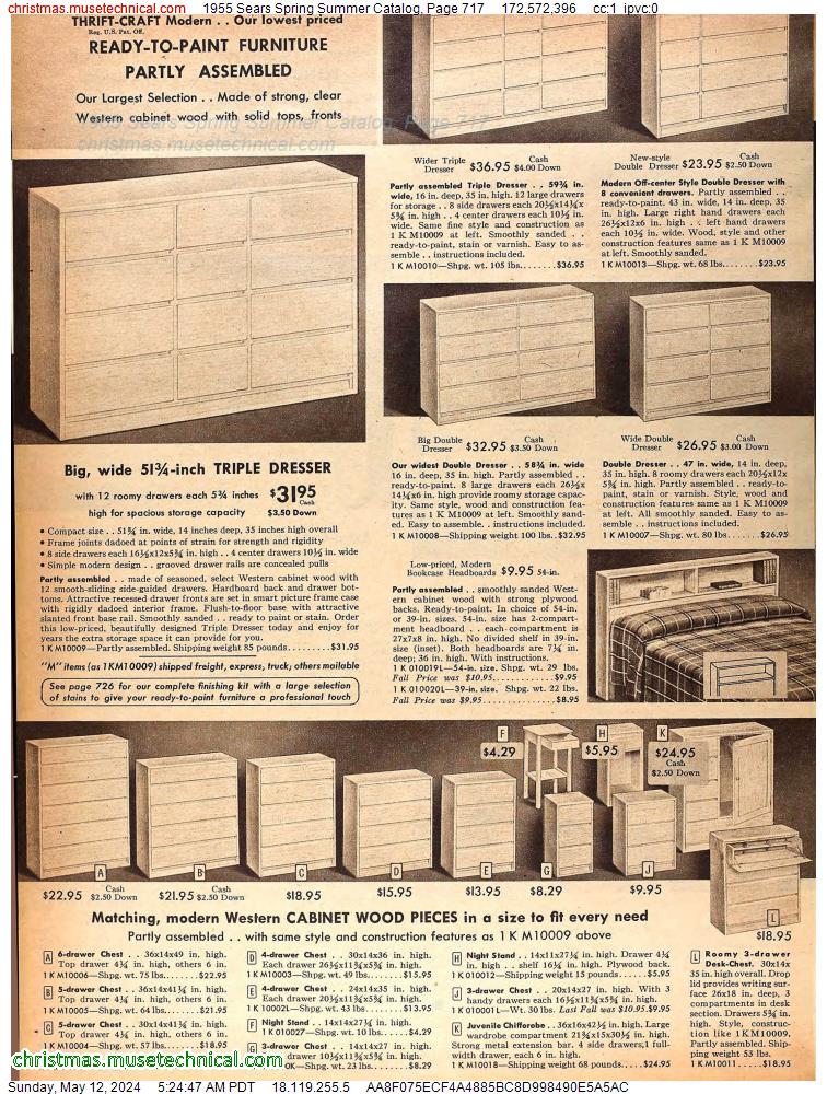 1955 Sears Spring Summer Catalog, Page 717
