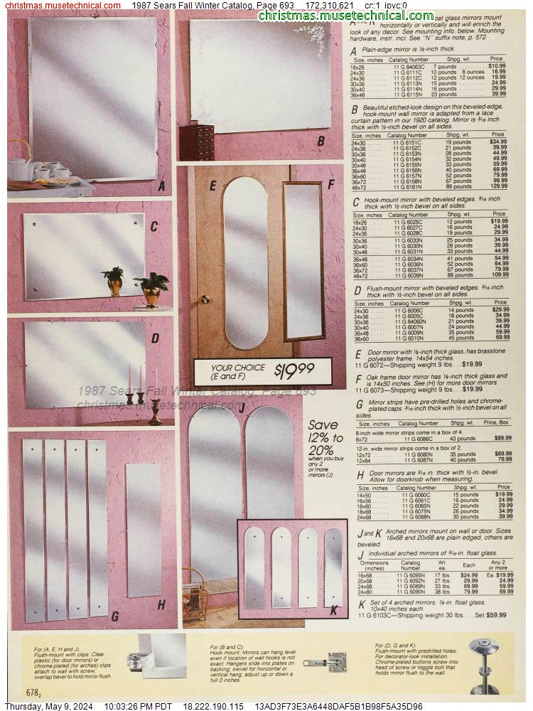 1987 Sears Fall Winter Catalog, Page 693