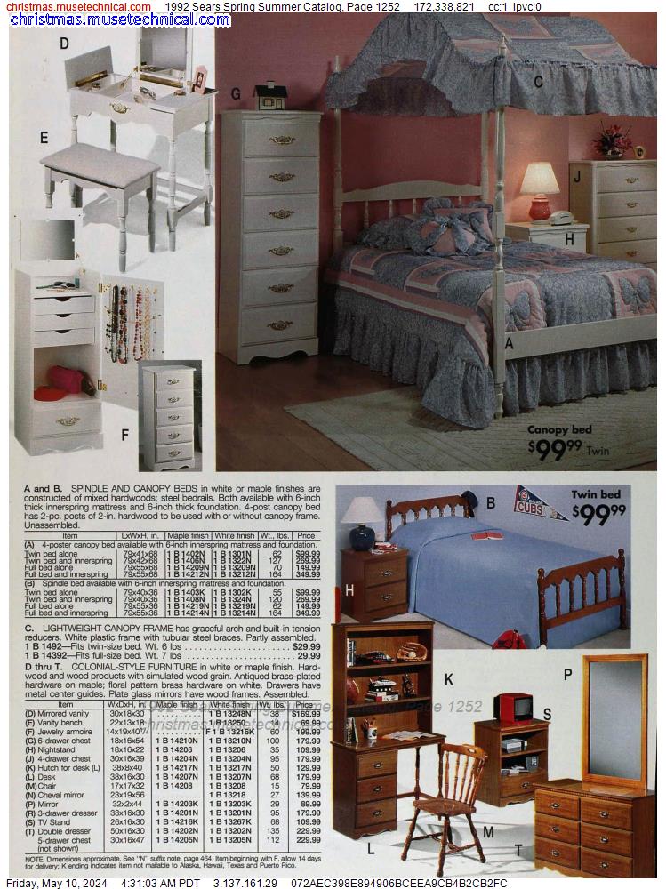 1992 Sears Spring Summer Catalog, Page 1252