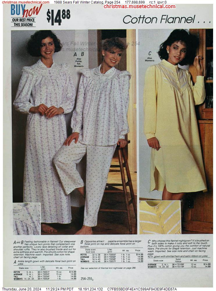 1988 Sears Fall Winter Catalog, Page 254