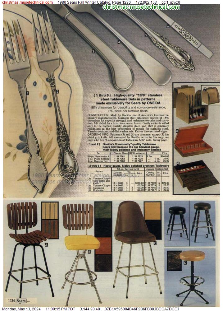 1980 Sears Fall Winter Catalog, Page 1230