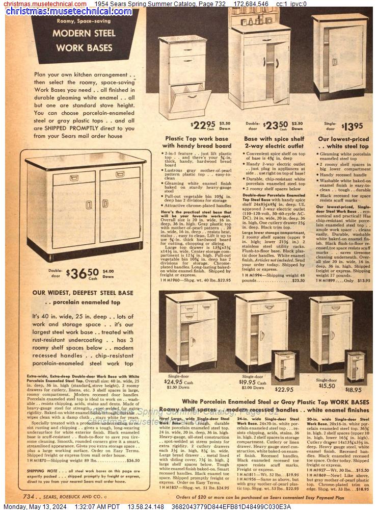 1954 Sears Spring Summer Catalog, Page 732