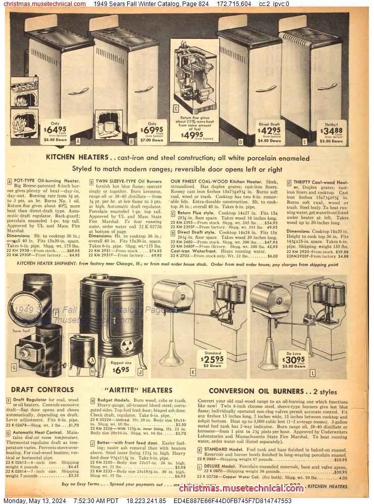 1949 Sears Fall Winter Catalog, Page 824