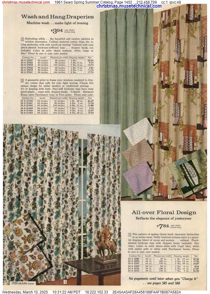 1961 Sears Spring Summer Catalog, Page 1452