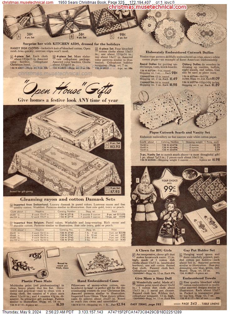 1950 Sears Christmas Book, Page 325