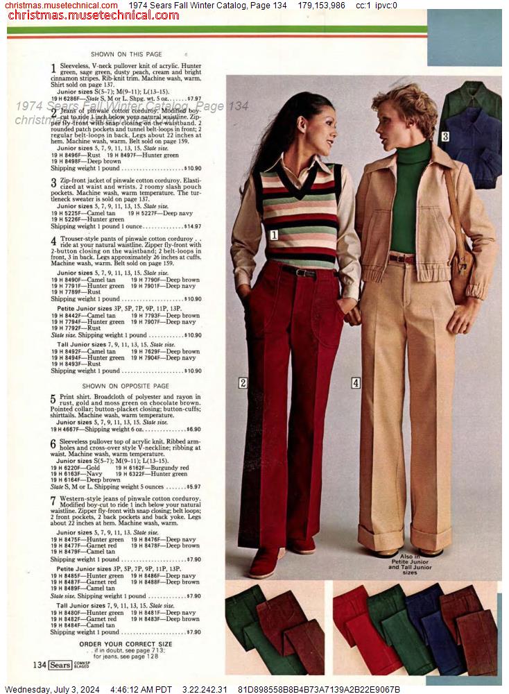 1974 Sears Fall Winter Catalog, Page 134