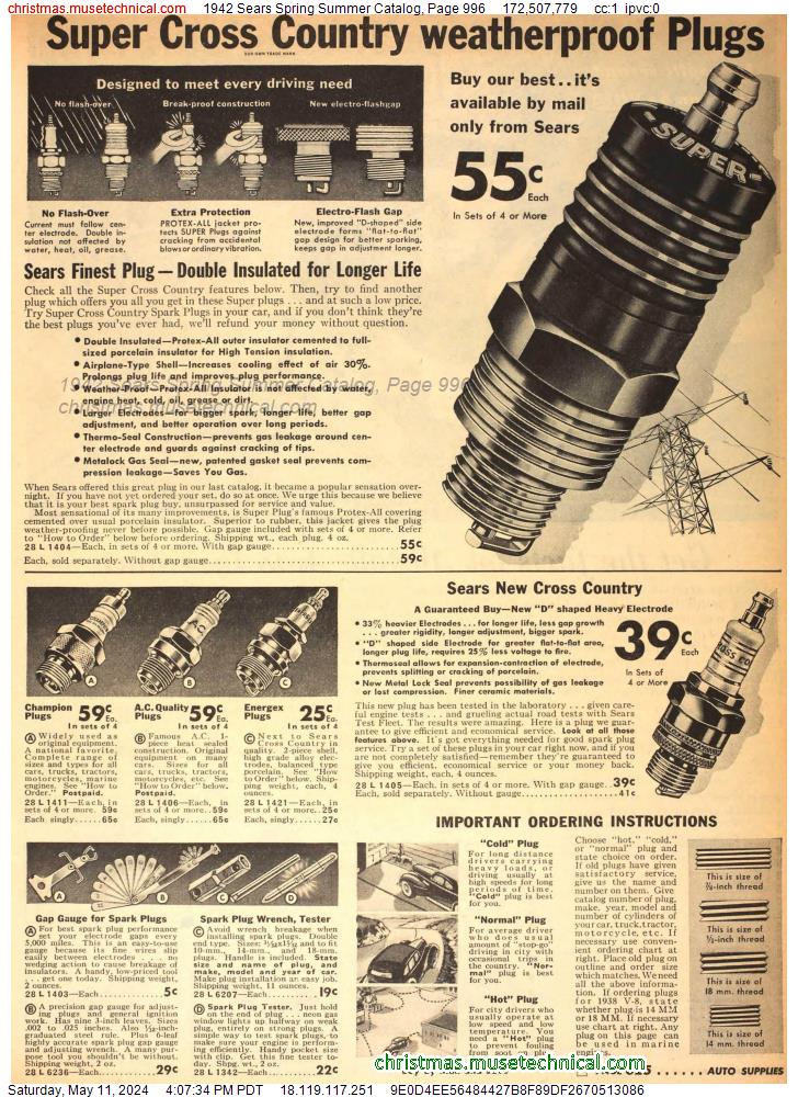 1942 Sears Spring Summer Catalog, Page 996
