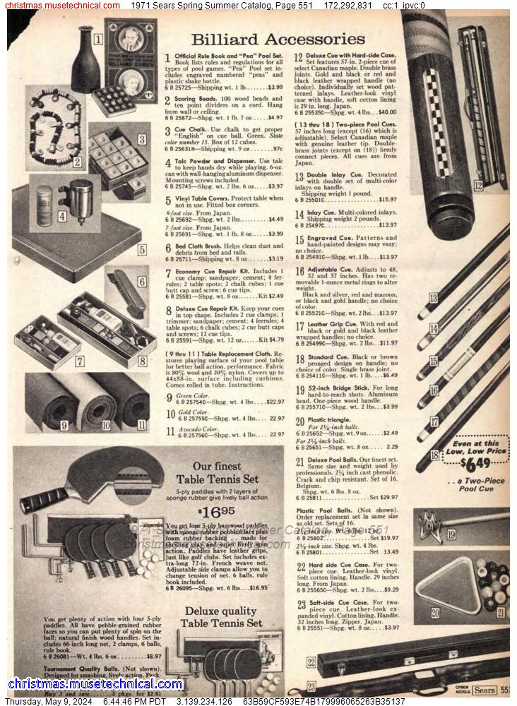 1971 Sears Spring Summer Catalog, Page 551