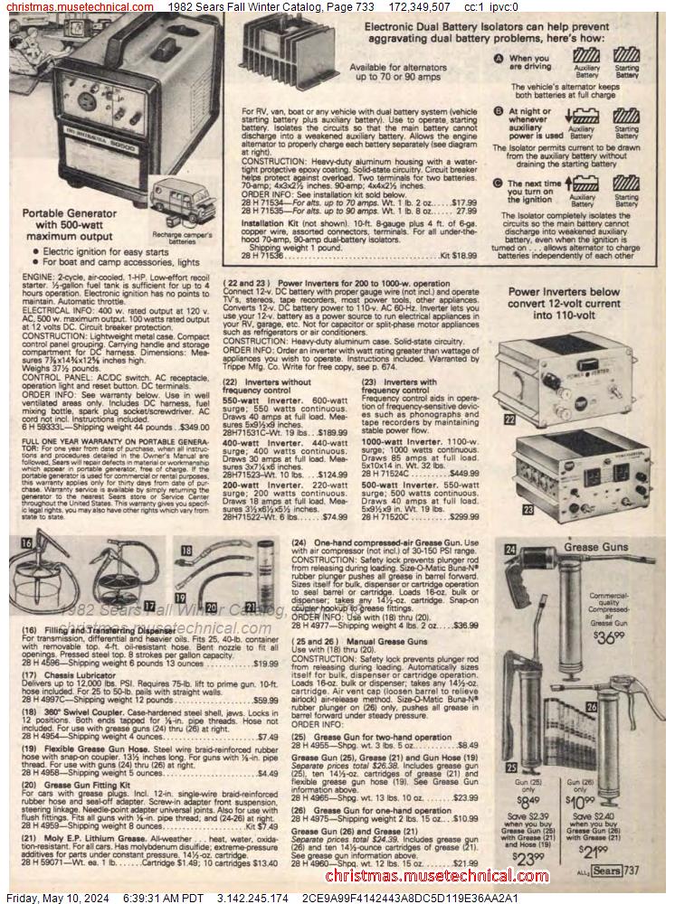 1982 Sears Fall Winter Catalog, Page 733