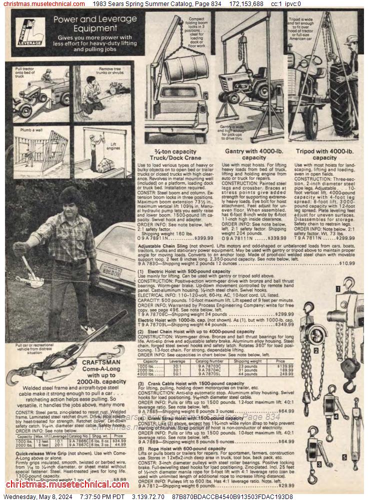 1983 Sears Spring Summer Catalog, Page 834
