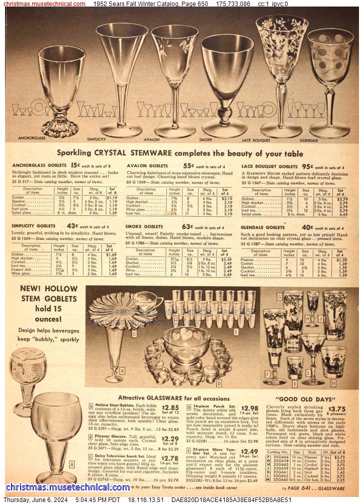 1952 Sears Fall Winter Catalog, Page 650