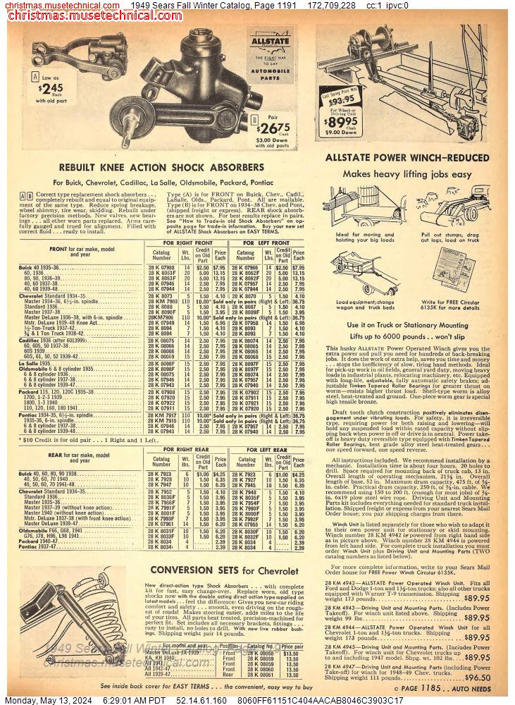 1949 Sears Fall Winter Catalog, Page 1191