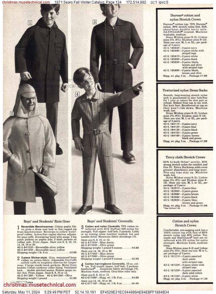 1971 Sears Fall Winter Catalog, Page 134
