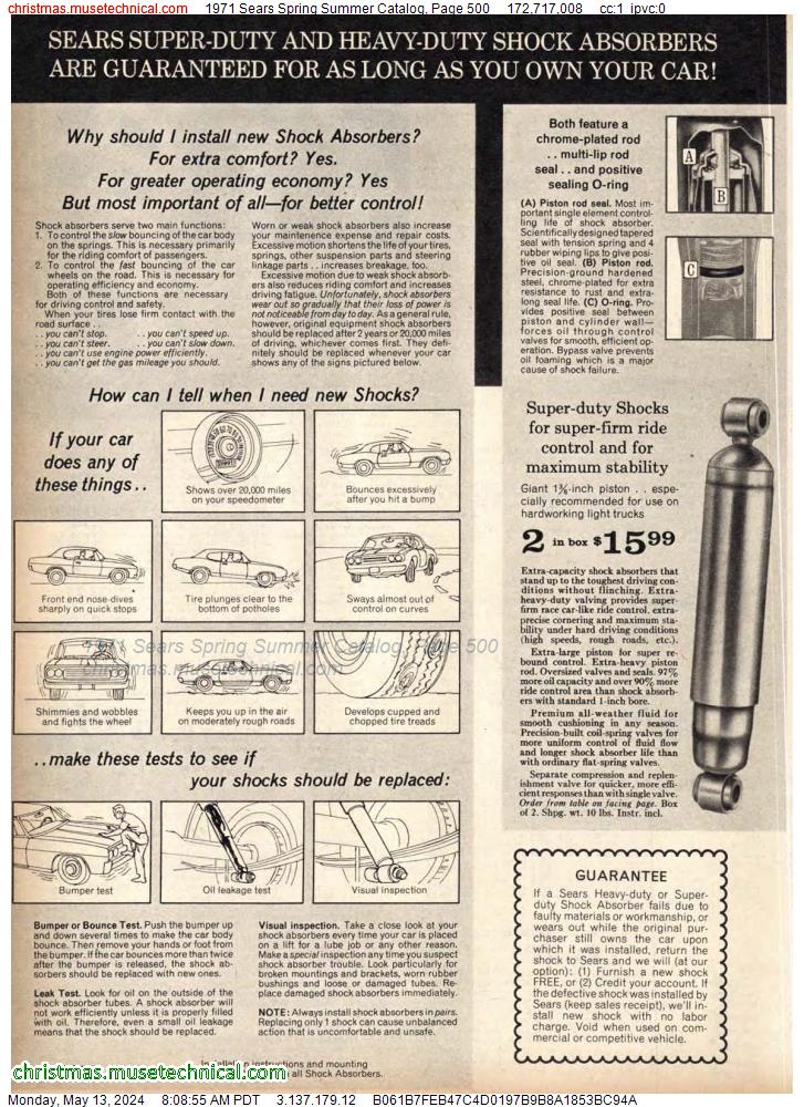 1971 Sears Spring Summer Catalog, Page 500