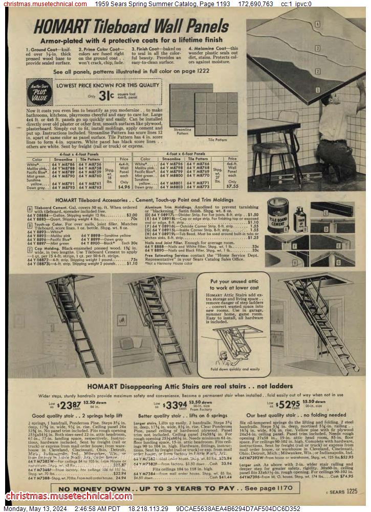 1959 Sears Spring Summer Catalog, Page 1193