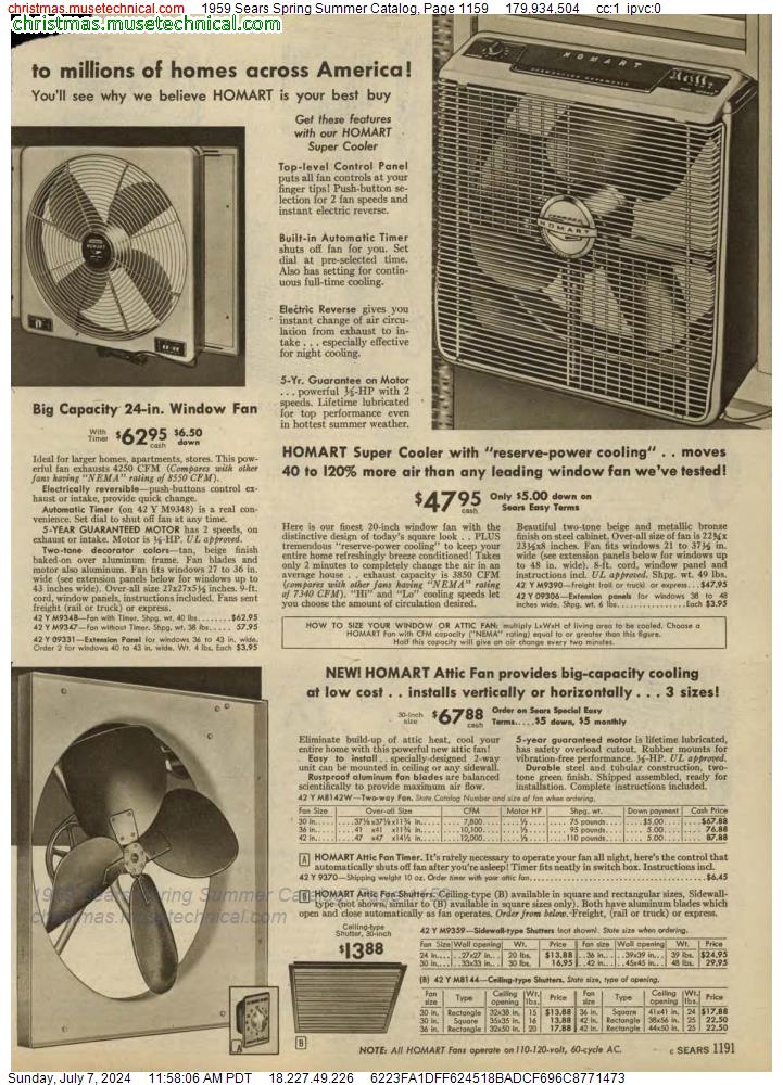 1959 Sears Spring Summer Catalog, Page 1159