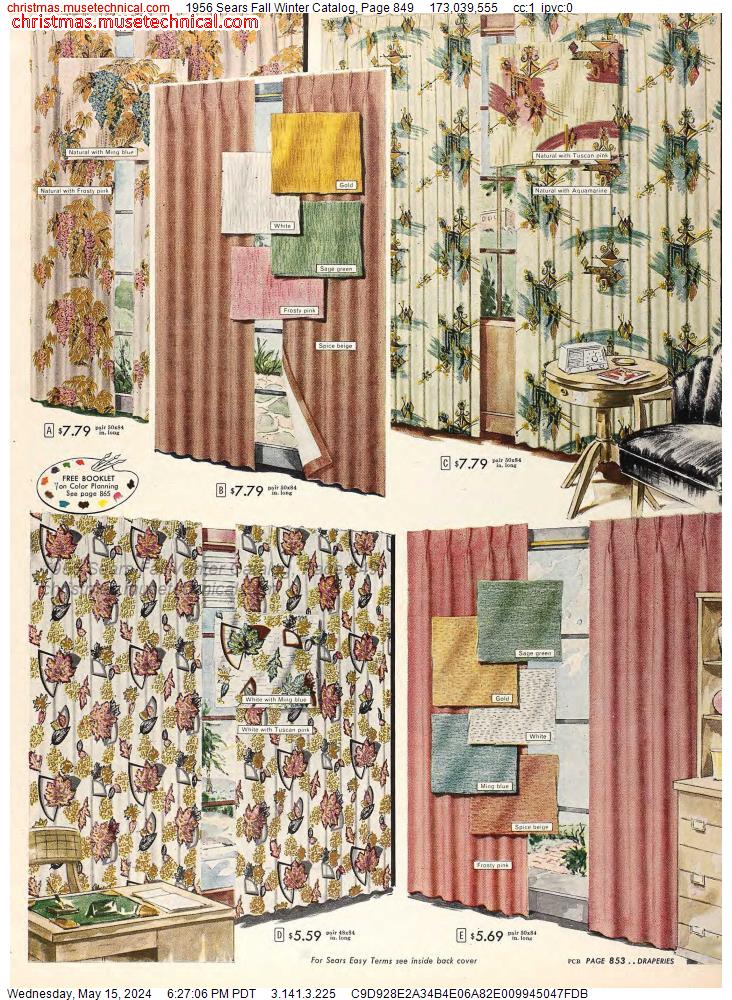 1956 Sears Fall Winter Catalog, Page 849