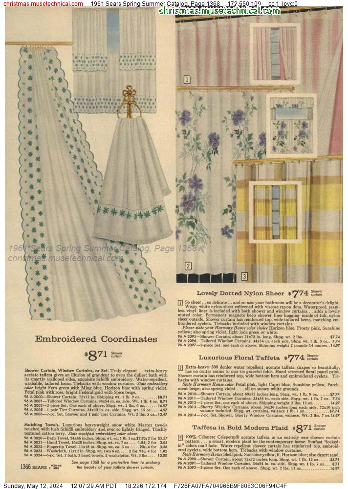 1961 Sears Spring Summer Catalog, Page 1368