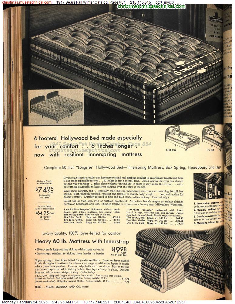 1947 Sears Fall Winter Catalog, Page 854