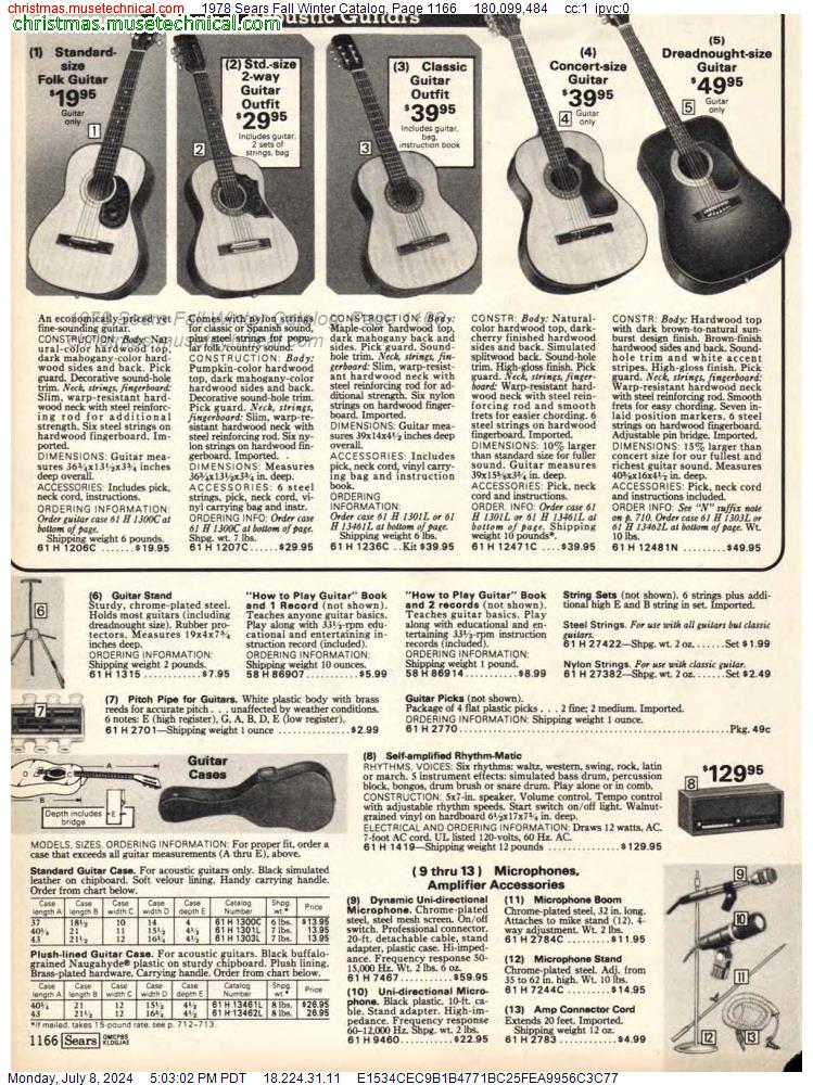 1978 Sears Fall Winter Catalog, Page 1166