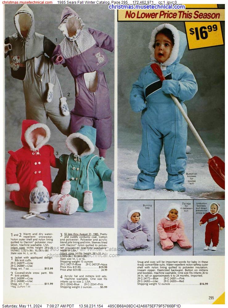 1985 Sears Fall Winter Catalog, Page 295
